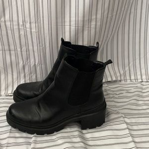 Black Ankle Booties with a small heel